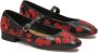 Kazar Zwarte platte pumps met bloemen Black Dames - Thumbnail 3