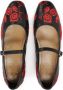 Kazar Zwarte platte pumps met bloemen Black Dames - Thumbnail 5