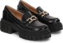Kazar Zwarte platte schoenen met een ketting op een lug zool Black Dames - Thumbnail 2