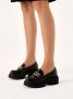 Kazar Zwarte platte schoenen met een ketting op een lug zool Black Dames - Thumbnail 3