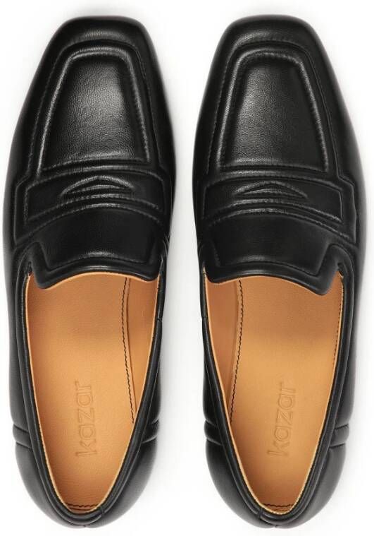 Kazar Zwarte platte schoenen versierd met stiksels Black Dames