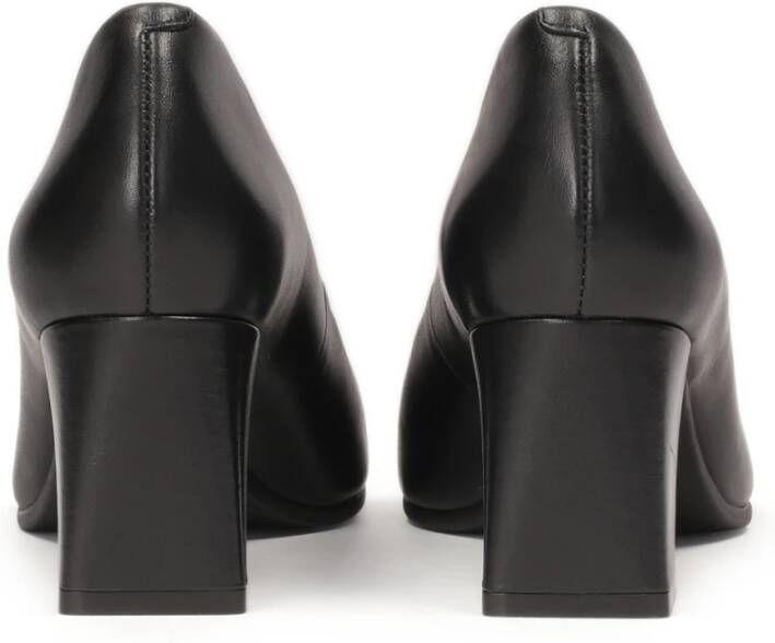 Kazar Zwarte pumps met een brede shearling hak Black Dames