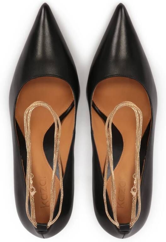 Kazar Zwarte pumps met een enkelkettingdetail Black Dames