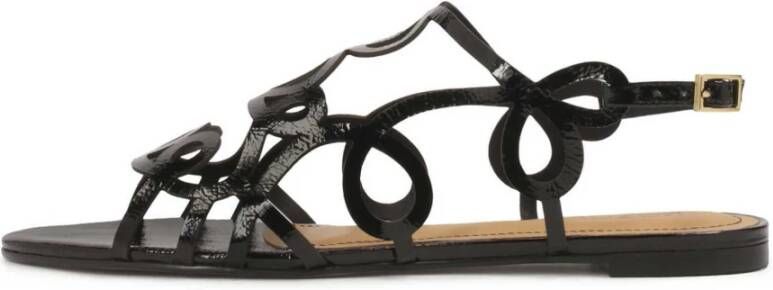 Kazar Zwarte sandalen Emily met platte zool