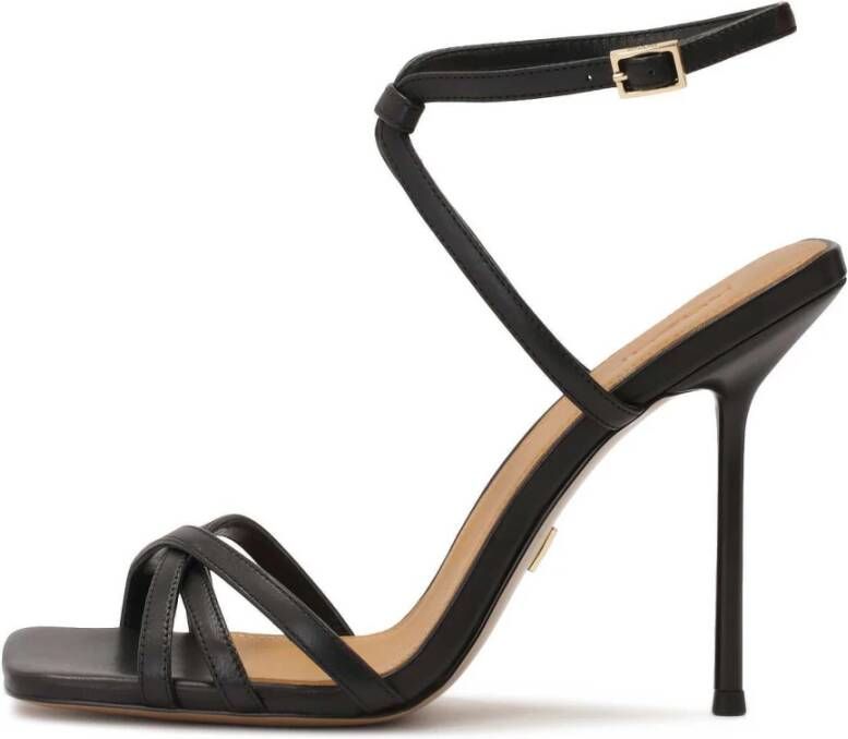 Kazar Zwarte sandalen met een slanke hak