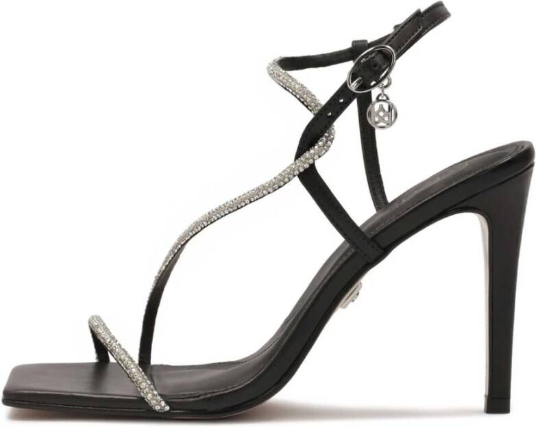 Kazar Zwarte sandalen met glanzende bandjes Black Dames