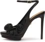 Kazar Zwarte sandalen met leren bloemen Black Dames - Thumbnail 5