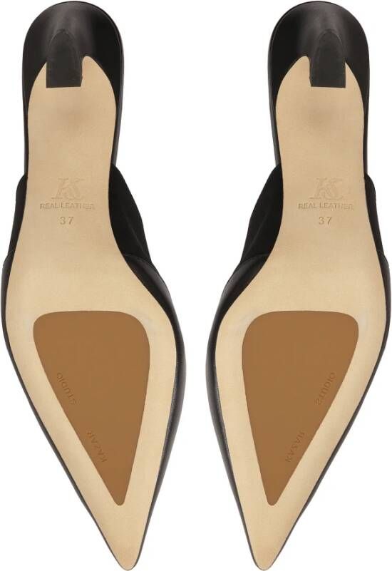 Kazar Zwarte slingback pumps met een modieuze hak Black Dames