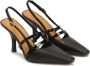 Kazar Zwarte slingback pumps met gelakte bandjes Black Dames - Thumbnail 3