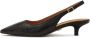 Kazar Zwarte Slingback Pumps van Leer met Reliëf - Thumbnail 2