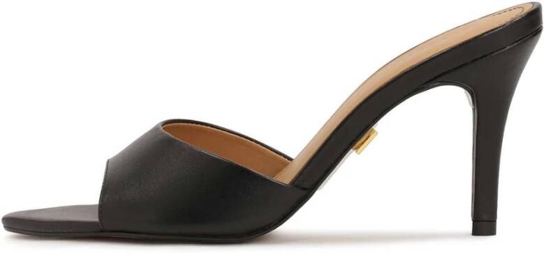 Kazar Zwarte slippers met een brede band