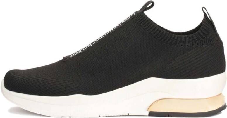 Kazar Zwarte sneakers met elastische slip-on bovenwerk