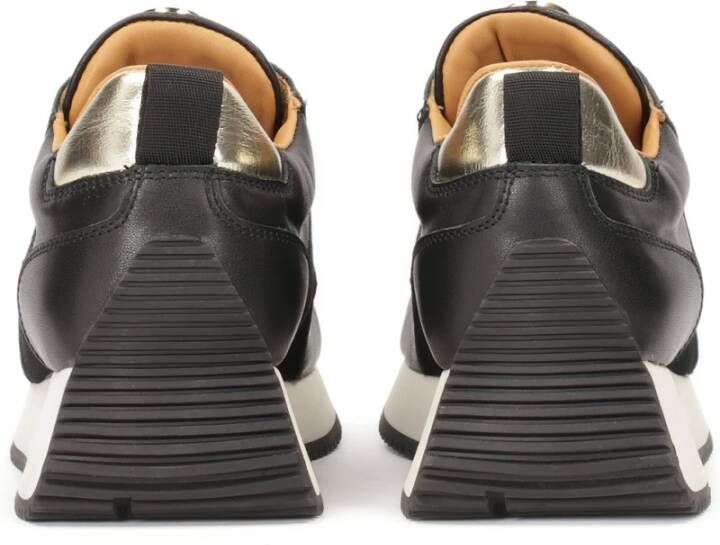Kazar Zwarte sneakers op een verhoogde witte zool Black Dames