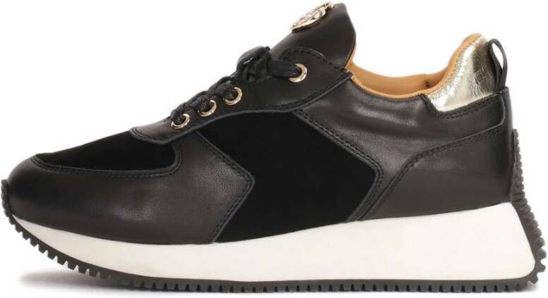 Kazar Zwarte sneakers op een verhoogde witte zool Black Dames