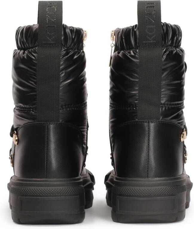 Kazar Zwarte stoffen en graanleren sneeuwlaarzen Black Dames