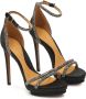 Kazar Zwarte stoffen sandalen versierd met kristallen Black Dames - Thumbnail 3