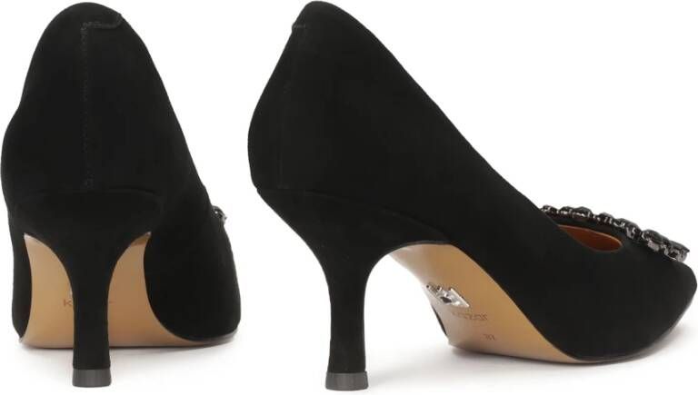 Kazar Zwarte Suède Pumps met Puntige Neus Black Dames
