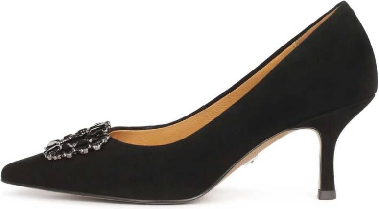 Kazar Zwarte Suède Pumps met Puntige Neus Black Dames