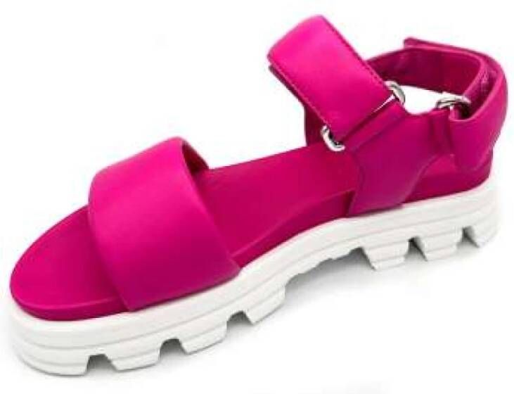 Kennel & Schmenger Stijlvolle platte leren sandalen Roze Dames