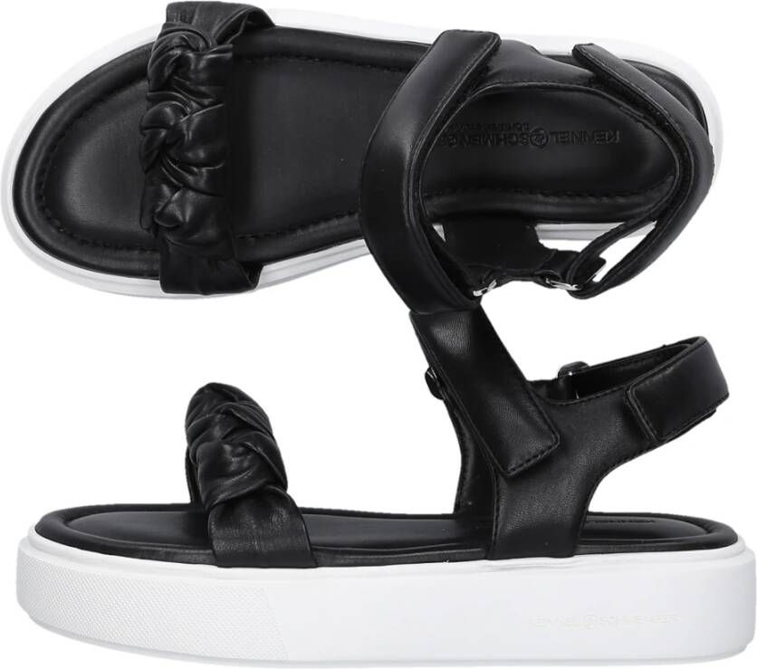 Kennel & Schmenger Stijlvolle en comfortabele platte sandalen Zwart Dames