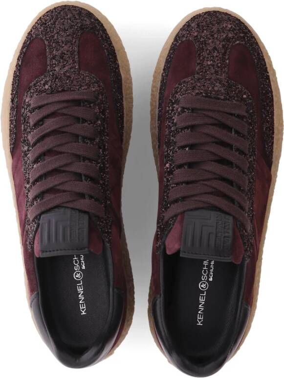 Kennel & Schmenger Glitter Platform Sneaker met Velours en Leren Details
