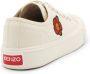 Kenzo Bloe Geborduurde Witte Canvas Sneakers Beige - Thumbnail 5