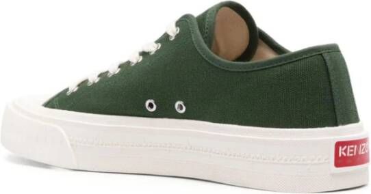 Kenzo Canvas Almond Toe Sneakers Green Heren