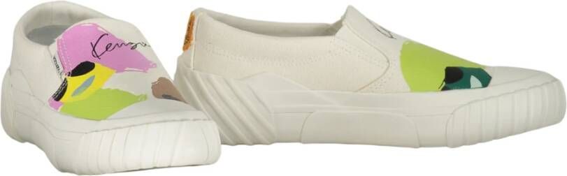Kenzo Gedrukte Canvas Slip-On Sneakers White Dames