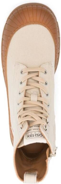 Kenzo Lace-Up Laars met Rits aan de Zijkant en Rubberen Zool