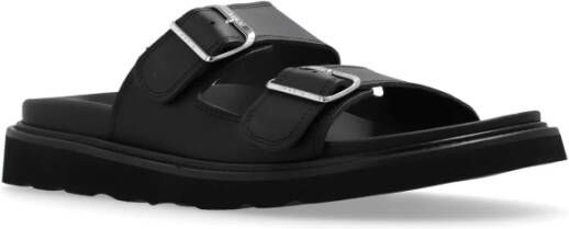 Kenzo Leren slides Black Heren