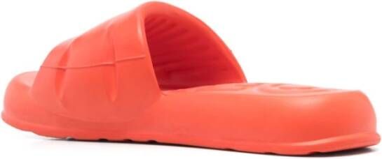 Kenzo Oranje Ronde Neus Platte Sandalen Orange Heren