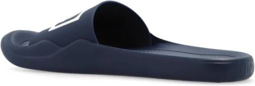 Kenzo Rubberen slides met logo Blue Heren