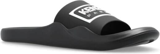 Kenzo Rubberen slippers met logo Black Heren