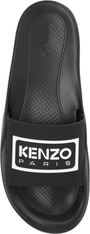 Kenzo Rubberen slippers met logo Black Heren