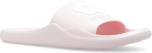 Kenzo Rubberen slippers met logo Pink Dames