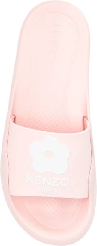 Kenzo Rubberen slippers met logo Pink Dames