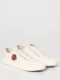 Kenzo Bloe Geborduurde Witte Canvas Sneakers Beige - Thumbnail 6