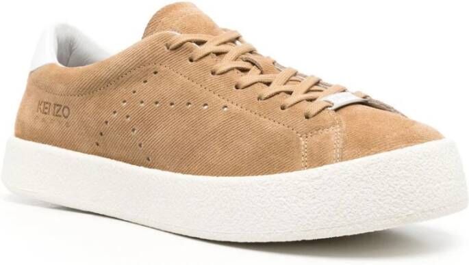 Kenzo Beige Leren Sneakers Beige Heren