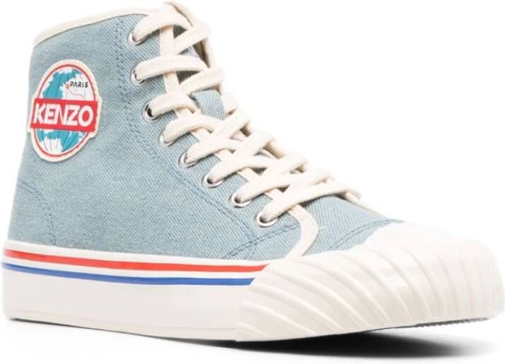 Kenzo Logo-Patch High-Top Sneakers Blauw Dames