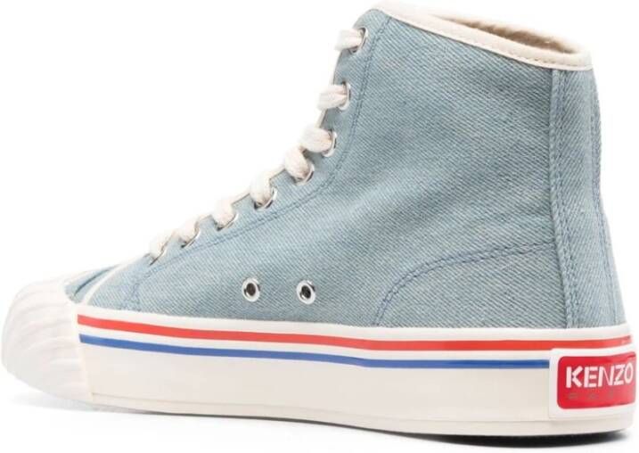 Kenzo Logo-Patch High-Top Sneakers Blauw Dames