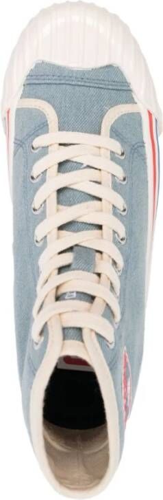 Kenzo Logo-Patch High-Top Sneakers Blauw Dames