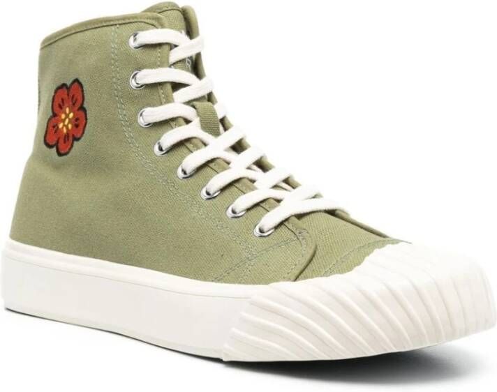 Kenzo Groene hoge sneakers met geborduurd motief Groen Heren