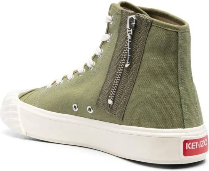 Kenzo Groene hoge sneakers met geborduurd motief Groen Heren