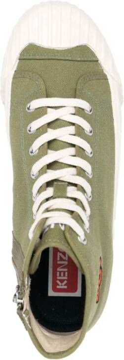 Kenzo Groene hoge sneakers met geborduurd motief Groen Heren