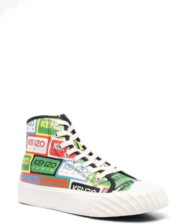 Kenzo Hoge sneakers met all-over logo print Groen Heren - Foto 2