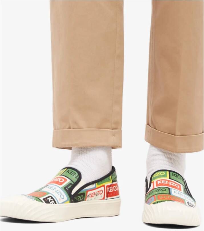 Kenzo Multicolor Slip On Sneakers Groen Heren