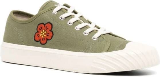 Kenzo Groene Bloemen Lage Sneakers Groen Heren