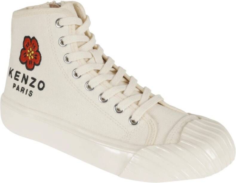 Kenzo Hoge Top Katoenen Sneakers voor Dames Wit Dames