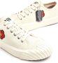 Kenzo Bloe Geborduurde Witte Canvas Sneakers Beige - Thumbnail 13
