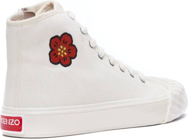 Kenzo Witte hoge sneakers met Boke Flower borduursel Wit Heren